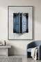 Mediterranean Blue Window Architecture Wall Art | Portrait Framed Canvas Print | Luxury Home Decor