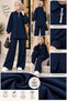 Sim Partiiltli Hijab Double Set Zipper Collar Tunic and Wide Leg Pants Women's Set - 3