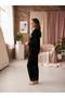 Women's French Velvet Buttoned Long Sleeve Printed Pajama Set - 3