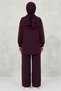 Women's Modal Fabric Stone Detailed Hijab Double Set - 2
