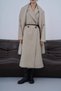 Oversize(Bol) Premium Long Double-Breasted Coat with Shawl Collar and Belt - 6