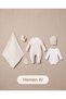 100% Cotton Unisex Diamond Patterned 6-Piece Baby Set 0-3 Months - 2