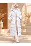 Hooded Lined Inflatable Long Coat Suitable for Women's Hijab Wear