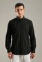 Mens Black Striped Regular Fit Cotton Shirt