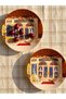 Lcw Home Mixed Printed Porcelain Cake Plate Set of 2 19 cm