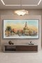 Fanar Mosque Architecture Wall Art | Panoramic Framed Canvas Print | Modern Decor for Living Room