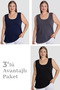 Delux Series Women's Cotton Plus Size Thick Strap Undershirt 3-Pack Top Clothing Product Model