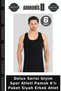 Delux Series Clothing Sports Undershirt Cotton 6 Pack Black Men's Undershirt