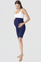 Special Series Style Indoor Sports Above Knee Biker Flexible Adjustable Short Maternity Leggings Navy Blue - 4