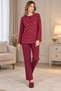 Mecit 6416 Claret Red 100% Cotton Plus Size Women's Pajama Set - 2