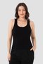 Premium Women's Ribbed Look Thick Strap Basic Black Athlete Top Casual Fit Design