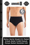 Delux Series Black 6'Li Package Men's Briefs %100 Cotton Combed Cotton Comfortable Clothing Bottoms