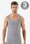 Special Production Home Wear Men's Gray Ribbed Undershirt 3-Pack 100% Cotton - 2