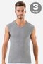Delux Series Daily Wear for Men 3 Pieces Gray Sleeveless Men's Singlet V-Neck Zero Sleeve T-Shirt - 2