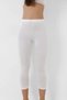 Special Production Home Model Stylish White Bamboo Below Knee Capri Leggings Women's High - 2