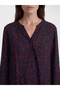 Özmarka New Season Burgundy Collar Patterned Blouse - 3