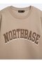 Regular Fit Letter Printed Crew Neck Beige Sweatshirt - 4