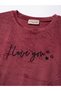 Women's French Velvet Crew Neck Long Sleeve Printed Pajama Set - 5