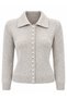 Polo Collar Soft Textured Knitwear Cardigan