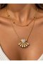 Double Combination Necklace – Vip Design Gold Necklace with Zircon Stone Detail - 3