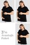 Special Production Cotton Short Sleeve Maternity T-Shirt Black 3 Pack Clothing Set Daily Wear