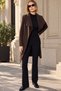 Women's Brown Cashmere Coat Jacket - 2