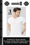 Premium Underwear Daily Sweat-Proof Men's Mesh T-Shirt White V-Neck 3-Pack 100% Cotton