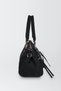 Women's Savana Black Suede Studded Tassel Zipper Detailed Cross Strap Lined Shoulder Bag - 4