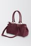 Women's Savana Burgundy Suede Studded Tassel Zipper Detailed Cross Strap Lined Shoulder Bag - 5