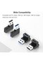 محول USB 3.0 بزاوية 90 درجة (4 قطع)، زاوية عمودية وأفقية، موصل تمديد USB ذكر إلى أنثى - 5