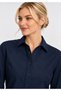 Women's Navy Blue Long Sleeve Slim Shirt. - 2