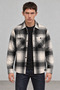 Black Double Pocket Regular Fit Plaid Men's Shirt |   Ee1001211791 - 2