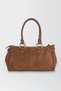 Women's Savana Tan Suede Studded Tassel Zipper Detailed Cross Strap Lined Shoulder Bag - 4
