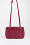Women's Sapphire Burgundy Suede Flap Shoulder Bag with Lockable Adjustable Crossbody Strap and Back Pocket - 4