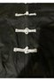 Unisex Chinese Buttoned Lace-Up Sleeves Striped Zippered Cardigan Coat - 6