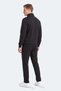 Fedor Men's Stand Collar Zippered Black Tracksuit Set - 6