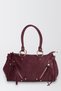 Women's Savana Burgundy Suede Studded Tassel Zipper Detailed Cross Strap Lined Shoulder Bag - 2