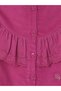 Crew Neck Embroidered Girls' Corduroy Dress - 2