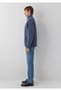 Men's Navy Blue Half-Zip Sweatshirt Ombre Sweatshirt - 4