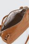 Women's Emerald Tan Shiny Faux Leather Crossbody Zippered Lined Bowling Shoulder Bag - 4
