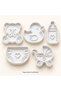 Baby-Themed 5-Piece Cookie Cutter Set – Dough Cutters with Patterns of Teddy Bear, Duck, Baby Bottle, Stroller, and Diaper - 2