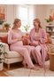 New Season Pink Shawl Collar Winter Long Sleeve Special Design Breastfeeding Featured Maternity Pajama Set - 4