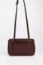 Women's Sapphire Brown Suede Flap Shoulder Bag with Lockable Adjustable Crossbody Strap and Back Pocket - 4