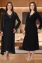 Women's Black Piping Detailed Buttoned Design Long Sleeve Cotton Maternity Maternity Dressing Gown Nightgown Set of 2 - 5