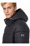 Men's Black Hooded Regular Fit Coat - 6