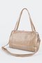 Women's Emerald Mink Shiny Faux Leather Crossbody Zippered Lined Bowling Shoulder Bag - 6