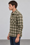 Khaki Double Pocket Regular Fit Plaid Men's Shirt |   Ee1001211791 - 3