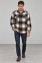 Navy Blue Double Pocket Regular Fit Plaid Men's Shirt |   Ee1001211791 - 3