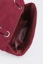 Women's Sapphire Burgundy Suede Flap Shoulder Bag with Lockable Adjustable Crossbody Strap and Back Pocket - 6