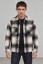 Black Double Pocket Regular Fit Plaid Men's Shirt |   Mew1211791-1 - 2